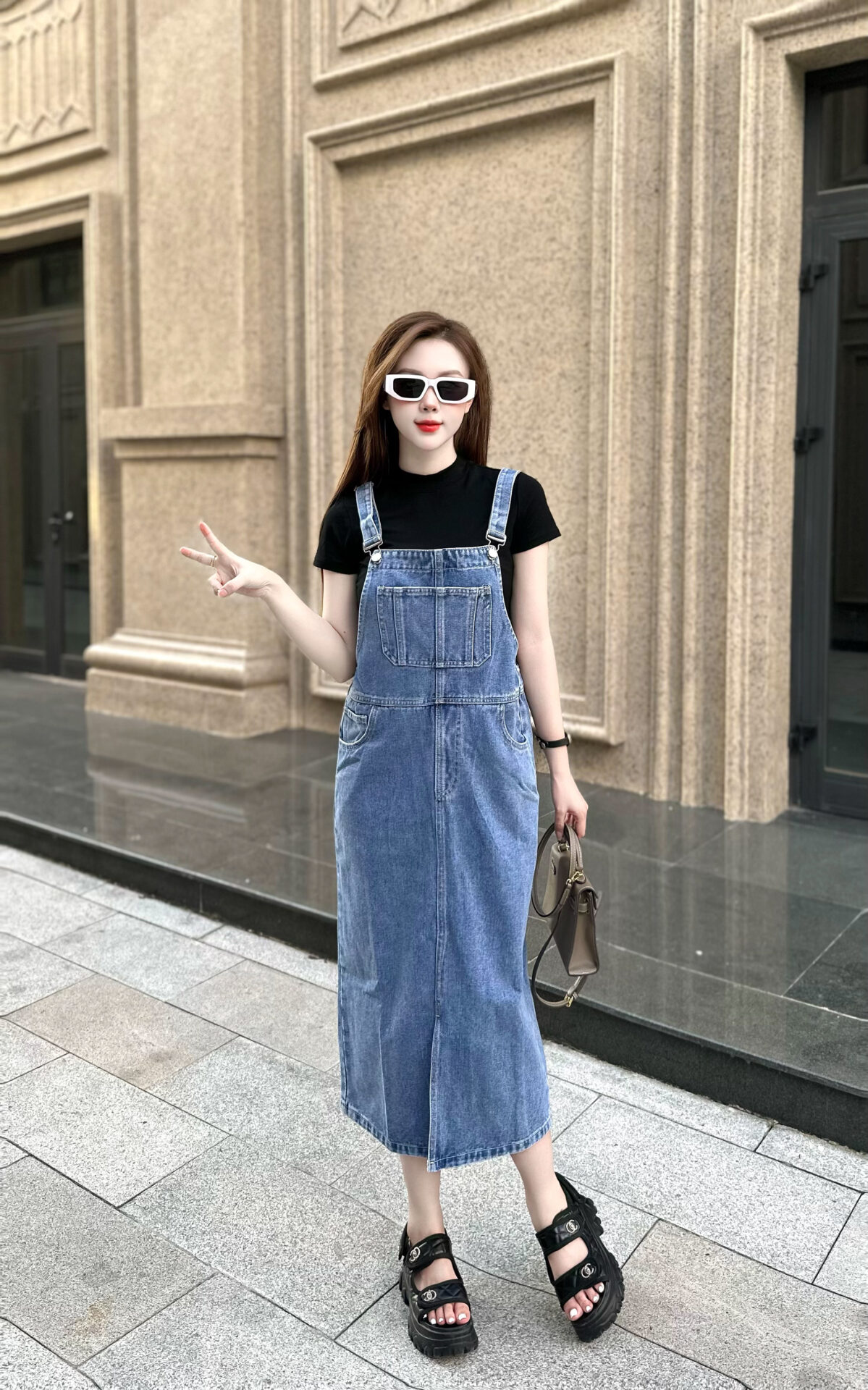 Yếm Jeans Nữ Thân Trước - Ảnh 8