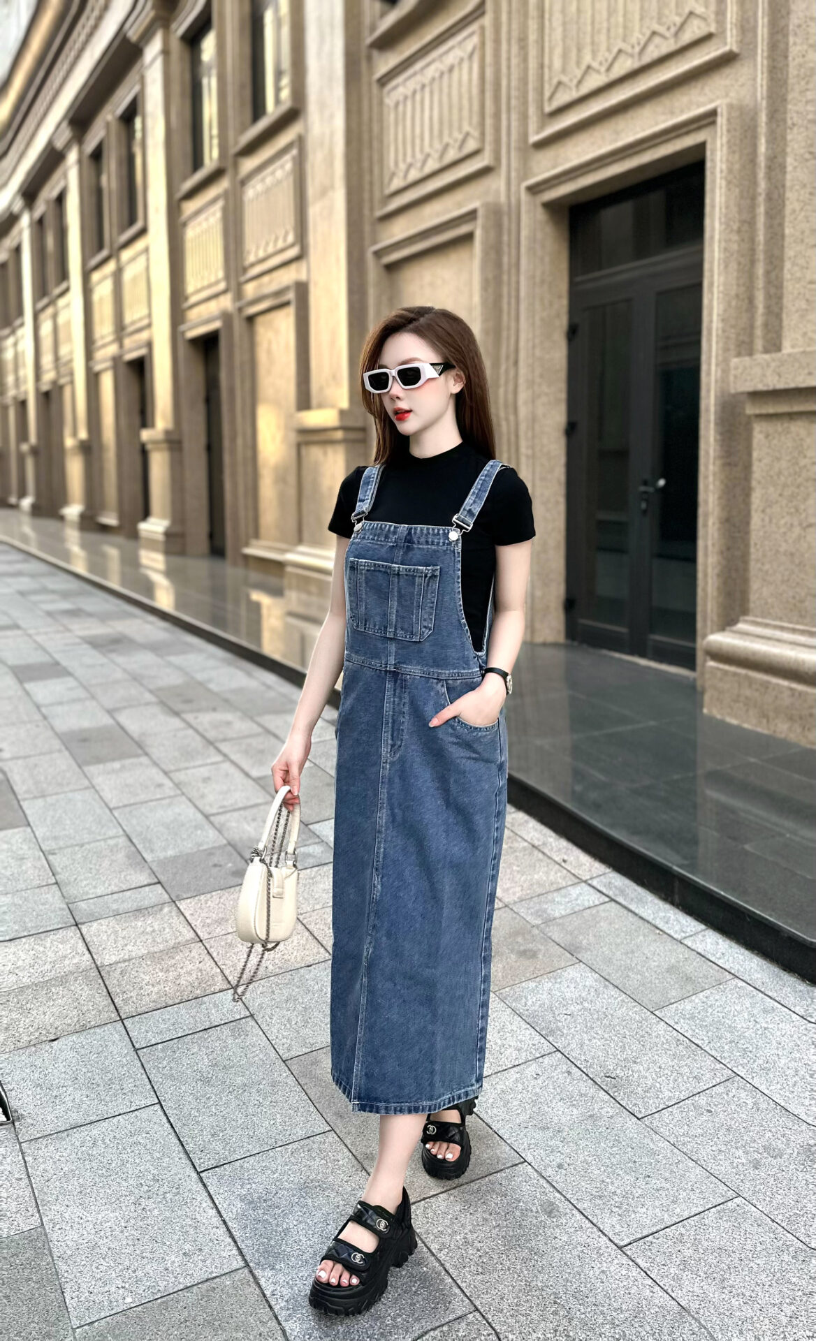 Yếm Jeans Nữ Thân Trước - Ảnh 3