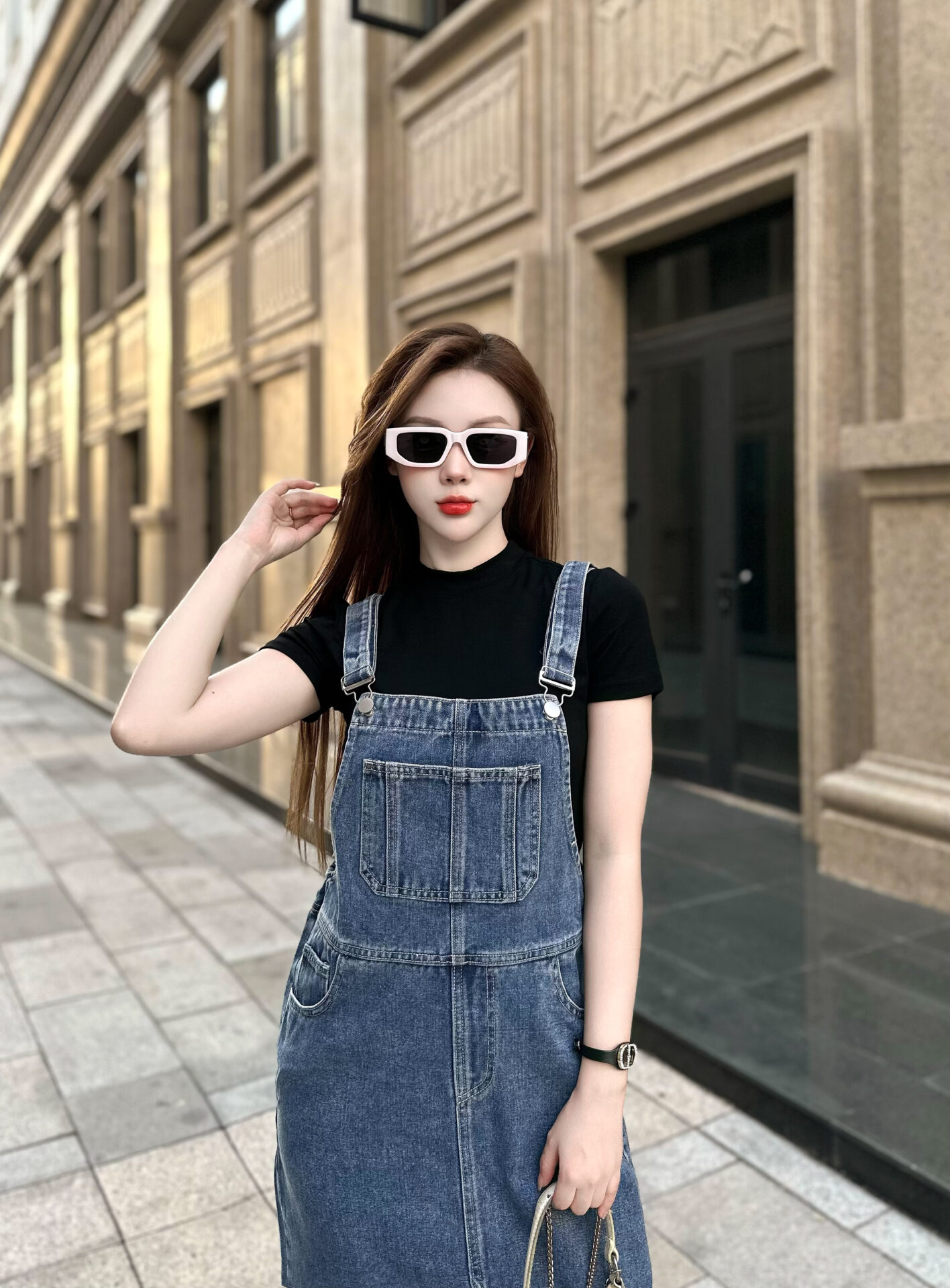 Yếm Jeans Nữ Thân Trước - Ảnh 4