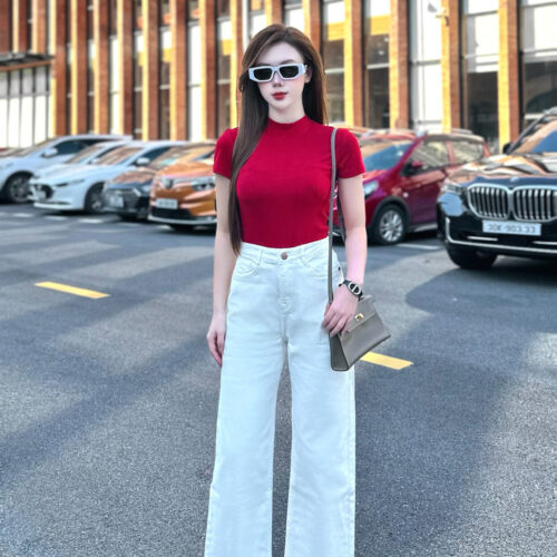 Áo Bozip Cộc Tay Nữ Cổ Ba Phân