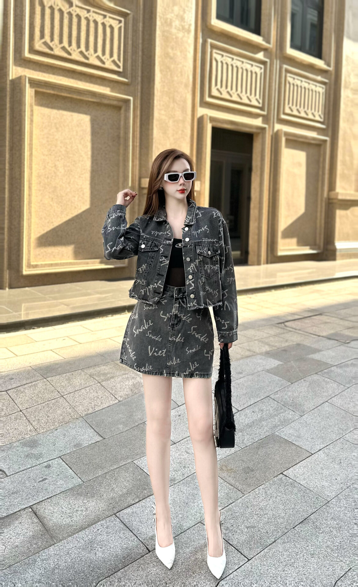 Chân Váy In Tràn Chữ Snake Cực Chất - Ảnh 4