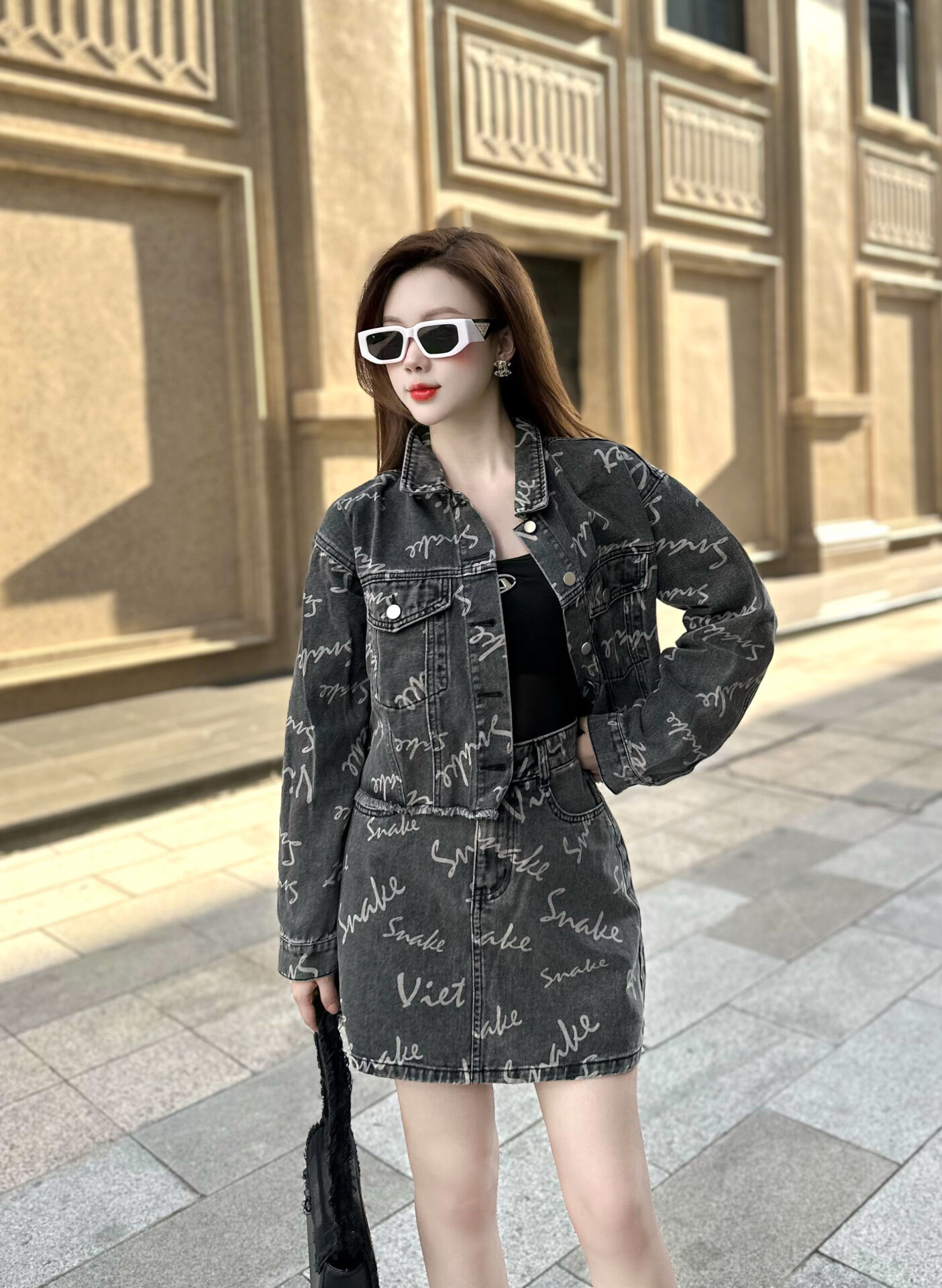 Chân Váy In Tràn Chữ Snake Cực Chất - Ảnh 3