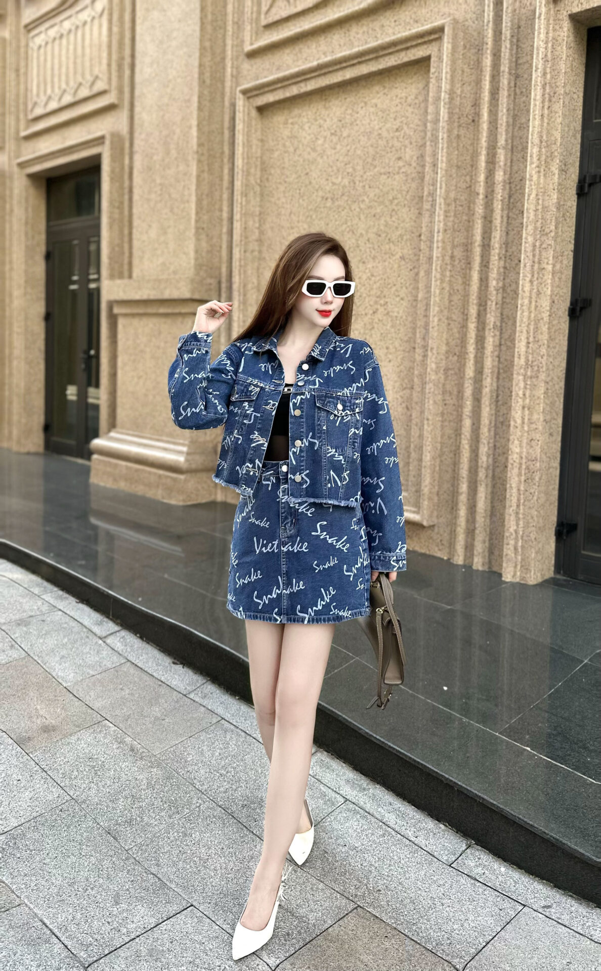 Chân Váy In Tràn Chữ Snake Cực Chất - Ảnh 7