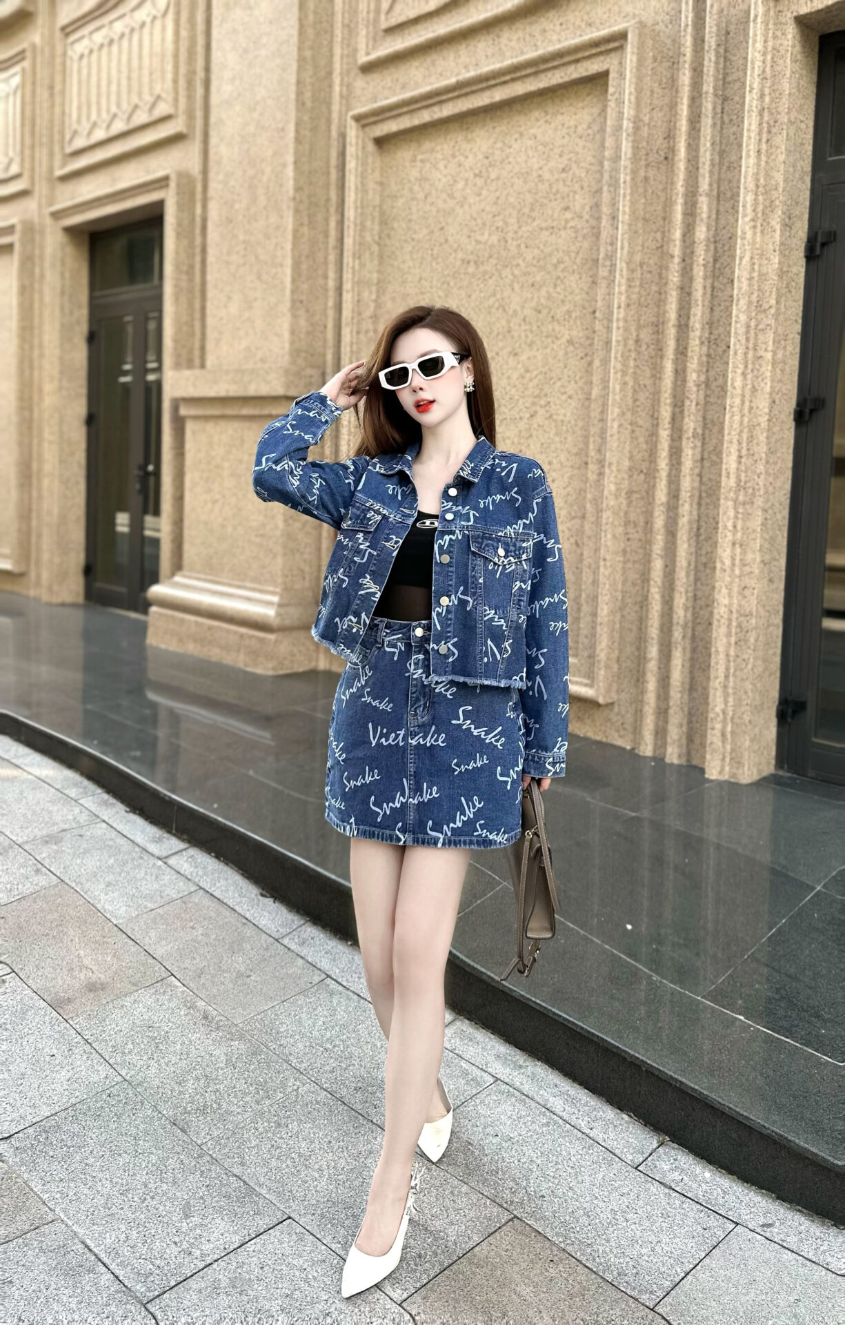 Chân Váy In Tràn Chữ Snake Cực Chất - Ảnh 5