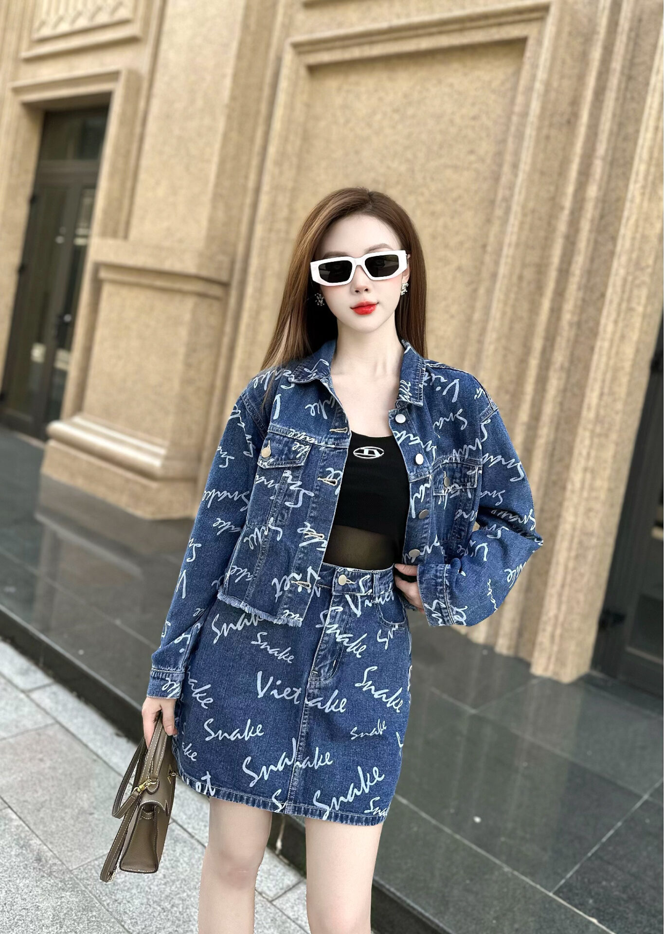 Chân Váy In Tràn Chữ Snake Cực Chất - Ảnh 6