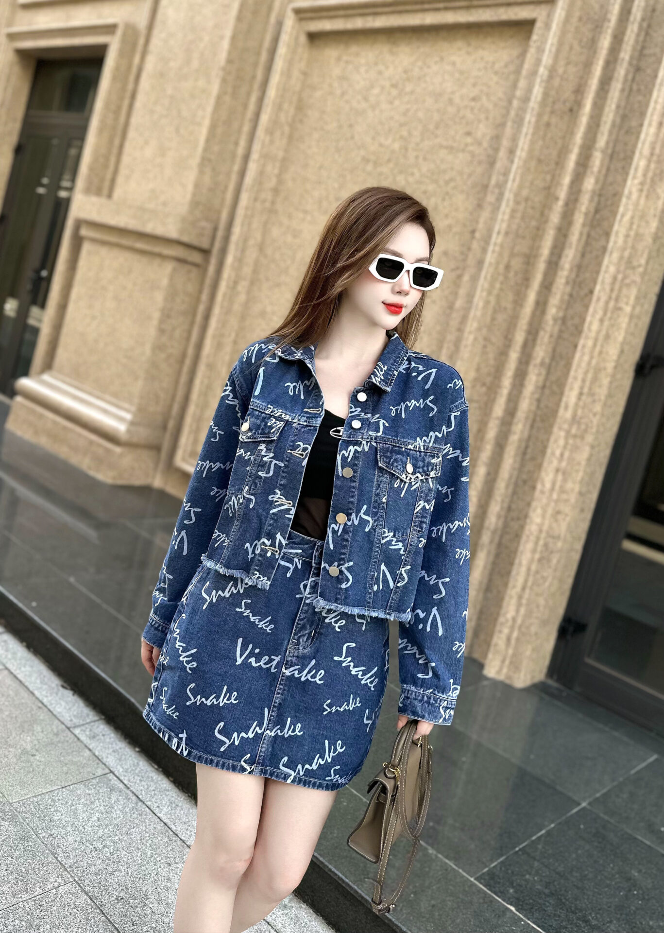 Chân Váy In Tràn Chữ Snake Cực Chất - Ảnh 8