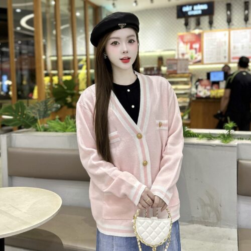 Alternative view of Áo Len Nữ Cardigan Phối Viền Trắng