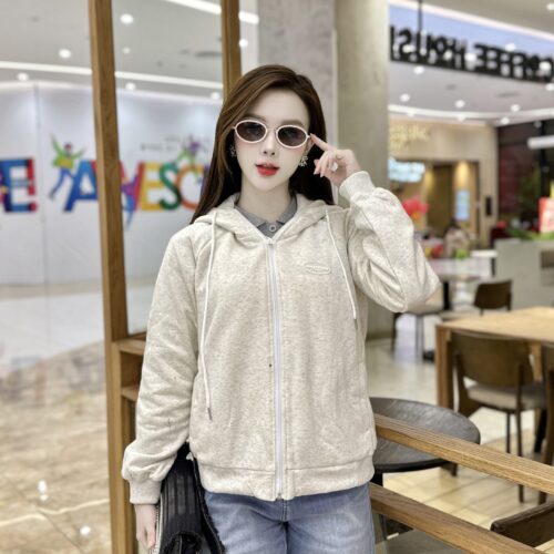 Áo Nỉ Khóa Kéo Có Mũ Sticker Whatever