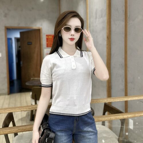 Áo Len Nữ Ngắn Tay Cổ Polo