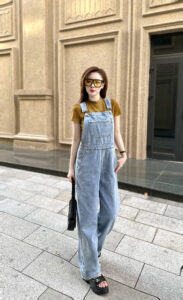 Quần Yếm Nữ Cài Cúc Sườn Dây Sau Dáng V