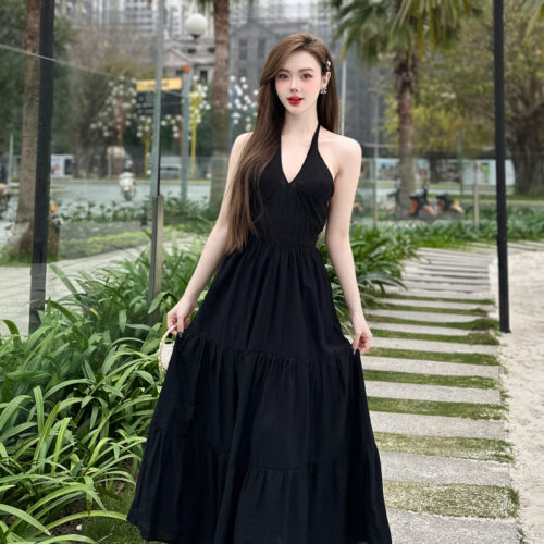 Váy Đũi Buộc Cổ Chéo