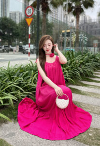 Váy Đũi Maxi hai dây freesize