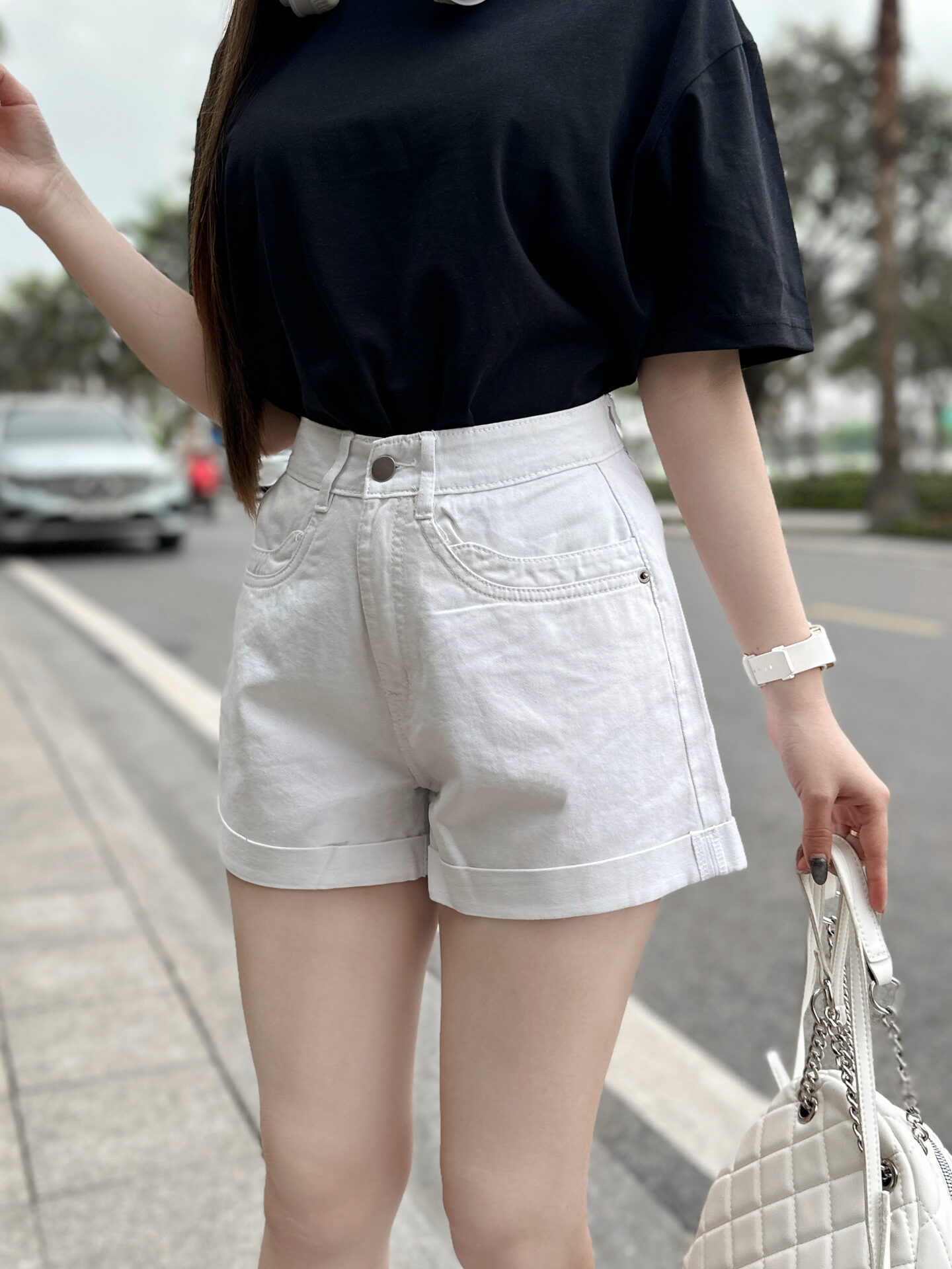 Quần Short Nữ Trang Trí Cá Miệng Túi - Ảnh 12