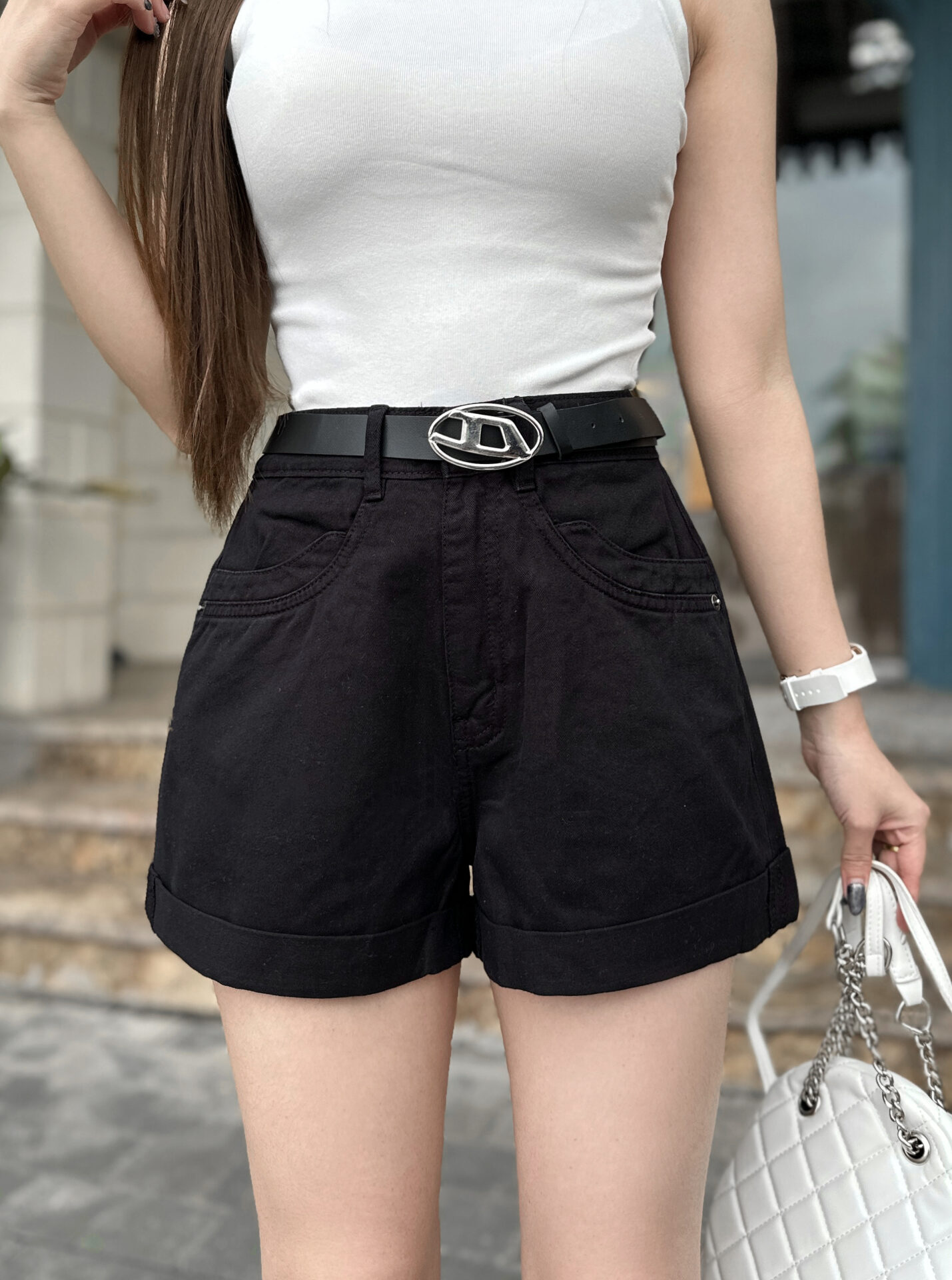 Quần Short Nữ Trang Trí Cá Miệng Túi - Ảnh 11