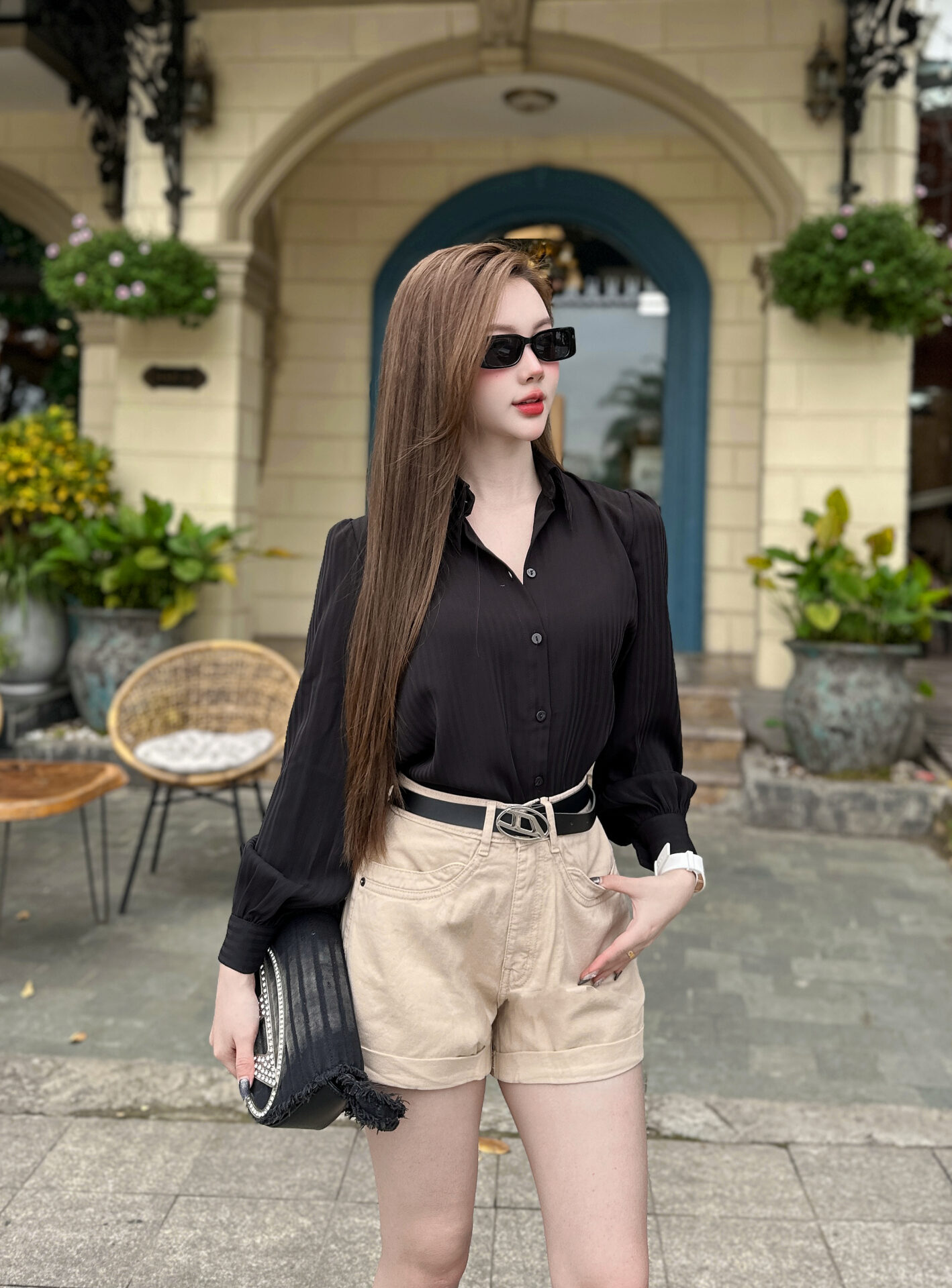 Quần Short Nữ Trang Trí Cá Miệng Túi - Ảnh 8