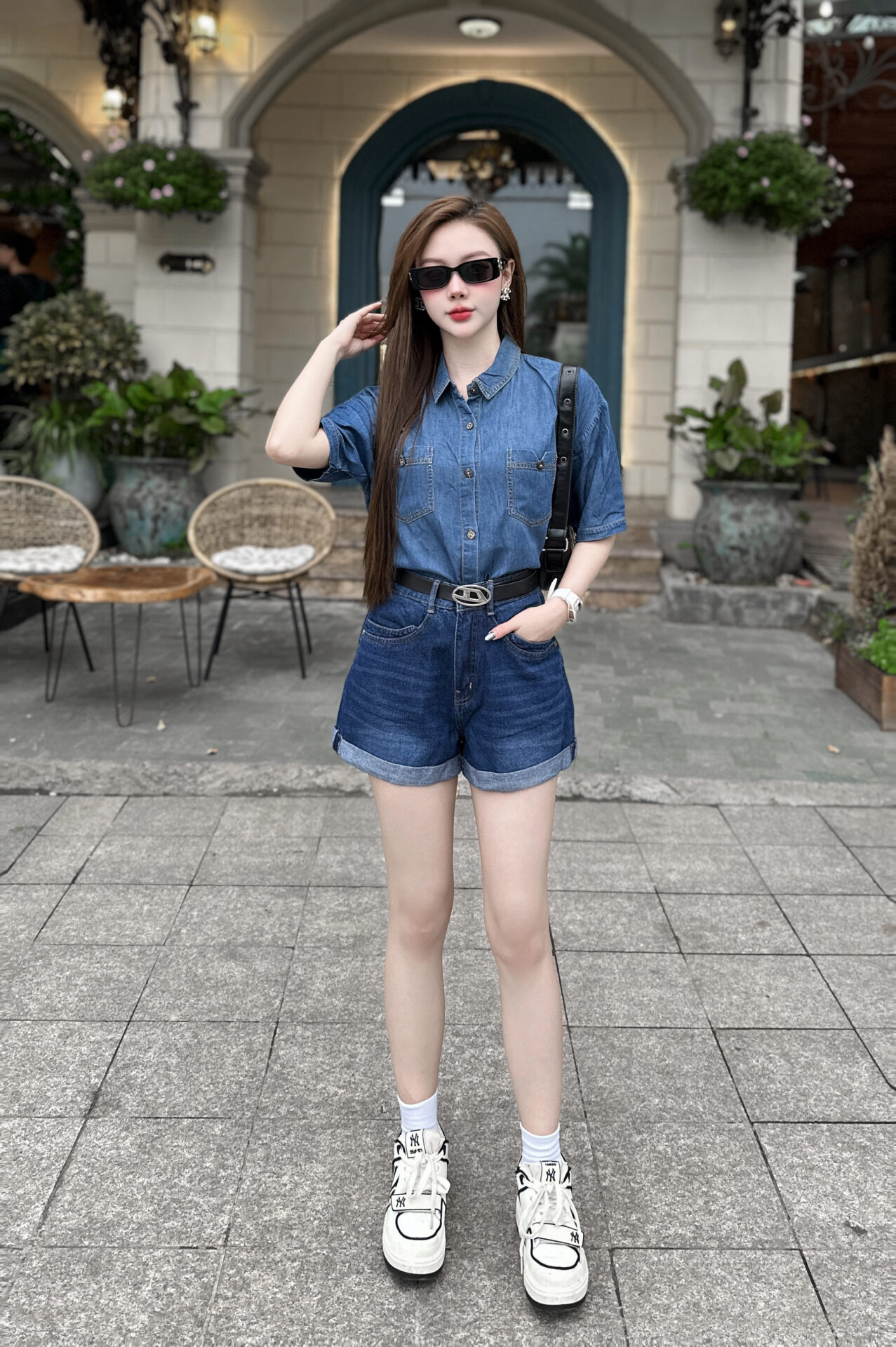 Quần Short Nữ Trang Trí Cá Miệng Túi