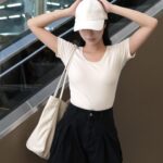 Quần Short Jeans Nữ Xếp Ly Túi Hộp